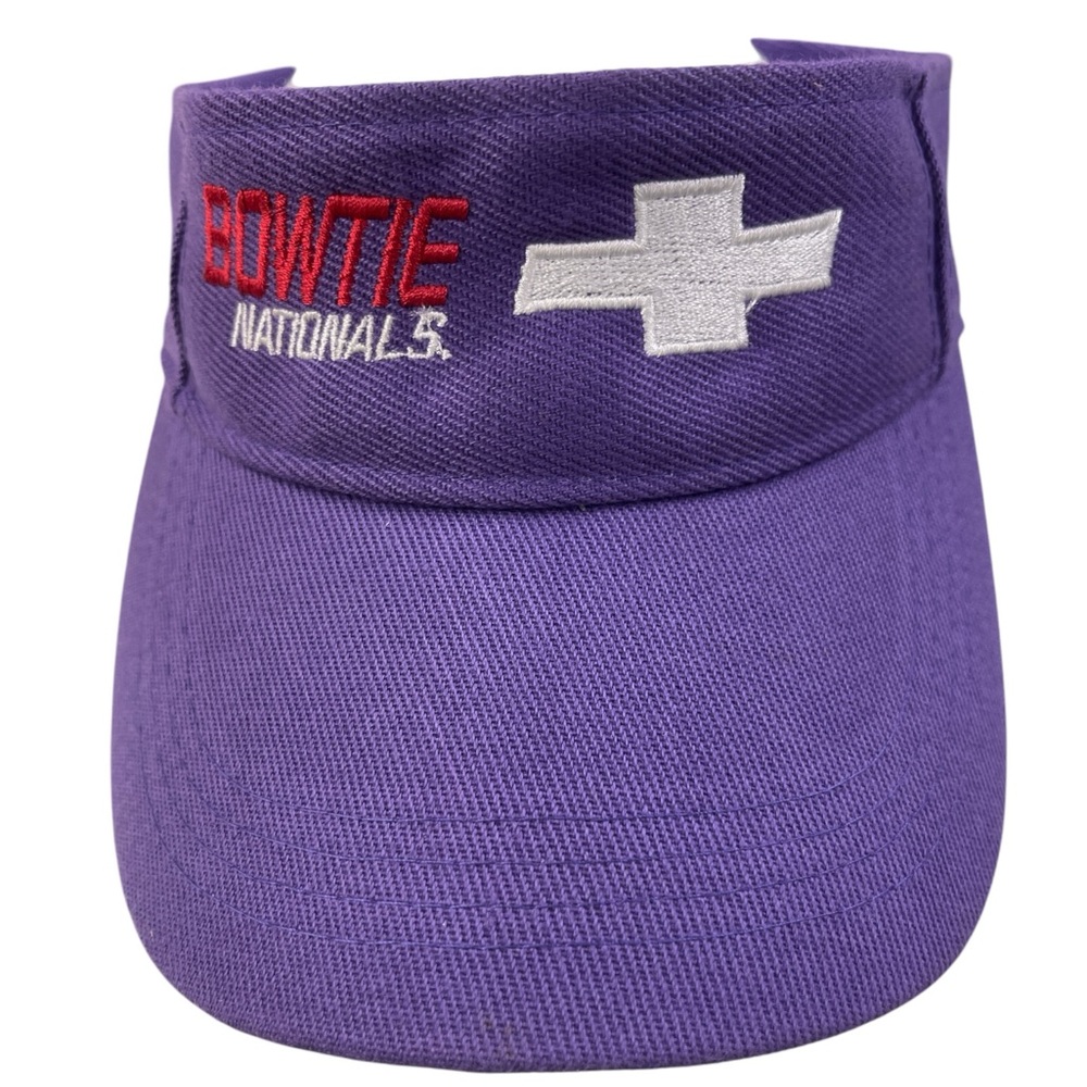 Purple Bowtie Nationals Visor with Velcro strap for fit